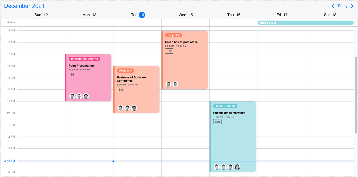 Event calendar event customization